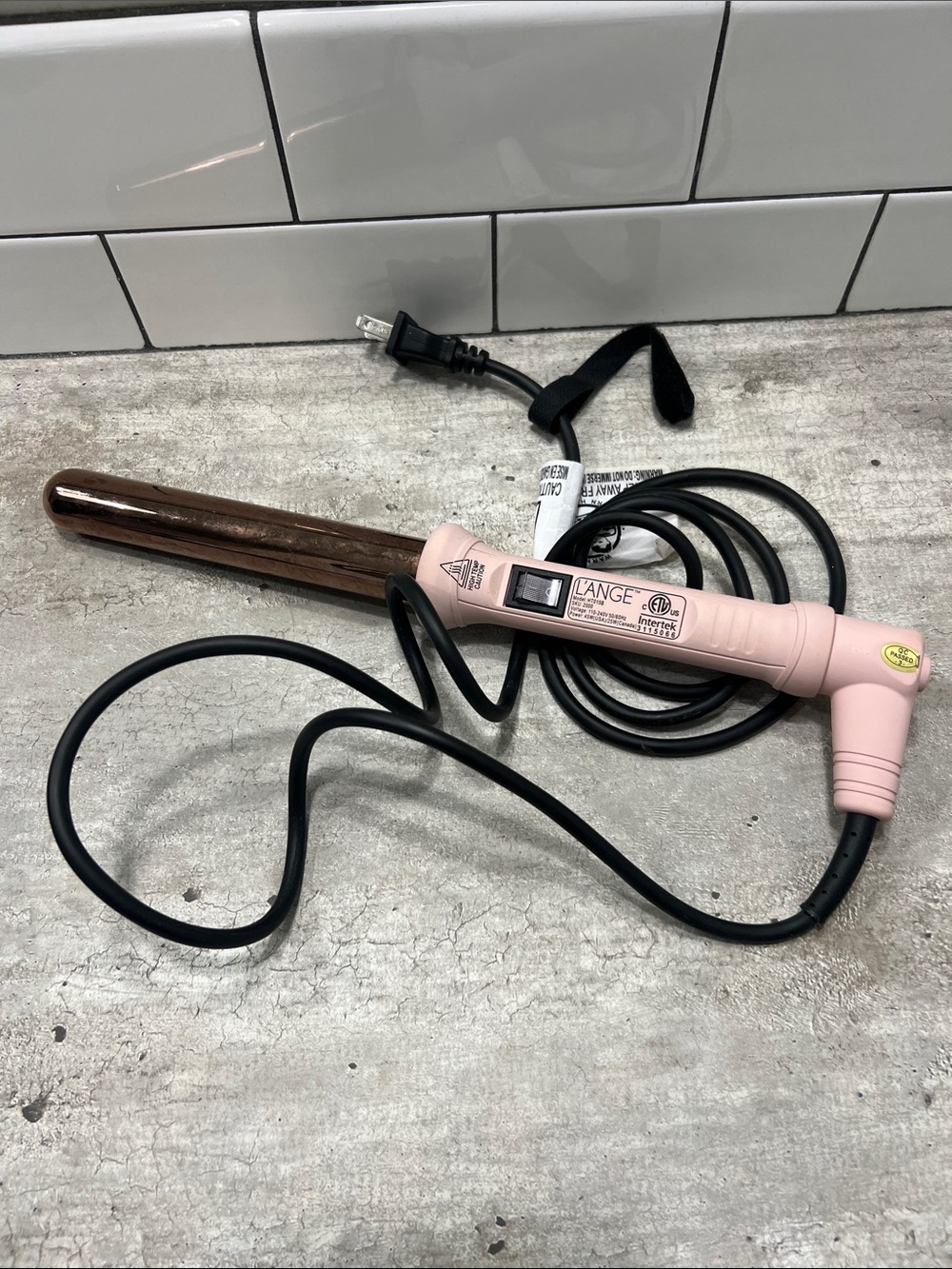 L'ANGE Pink Ceramic Curling wand 25mm